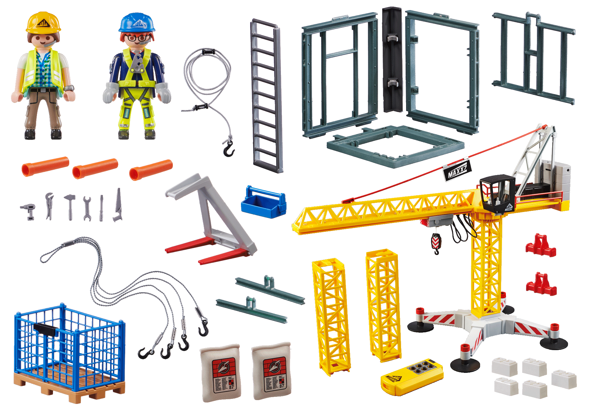 RC-Baukran mit Bauteil