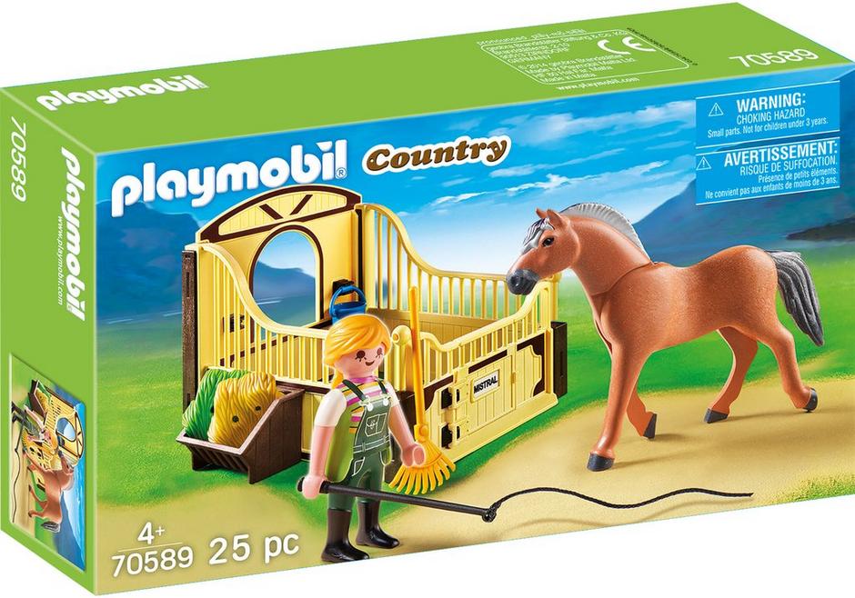 Fjord Pferd mit braun-gelber Pferdebox (also see 5517 for equivalent) – box_front