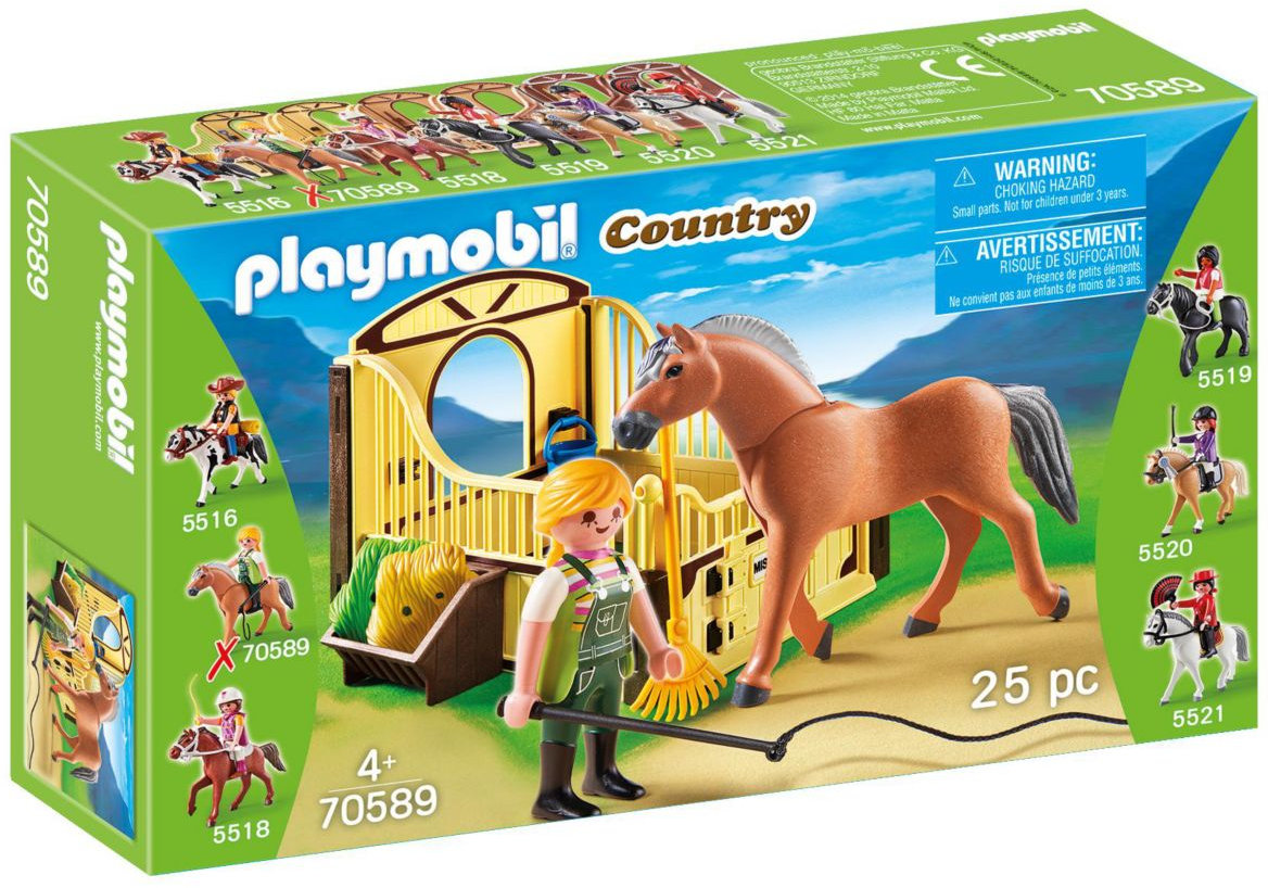 Fjord Pferd mit braun-gelber Pferdebox (also see 5517 for equivalent) – box_front