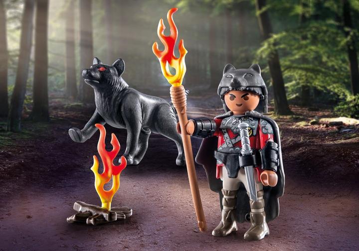Warrior with wolf