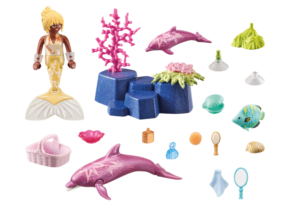 Mermaid with Dolphins – box_back